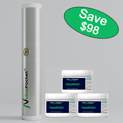 NutraPocket™ <BR>Device <B>$549</B> <BR>NAD+ $249 (3 months supply)