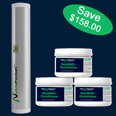 NutraPocket™ <br>Device <B>$549</b> <BR>NAD+ and Glutathione $329 (3 months supply)
